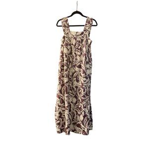 A New Day Sleeveless Floral Maxi Dress Purple/White S Cotton Blend